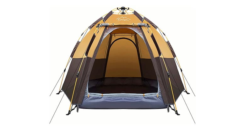 Toogh 3-4 Person Hexagon Camping Tent – best tent for easy set-up