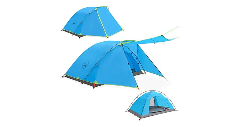 Kazoo 4-Person 3-Season Tent Double Layer with Porch