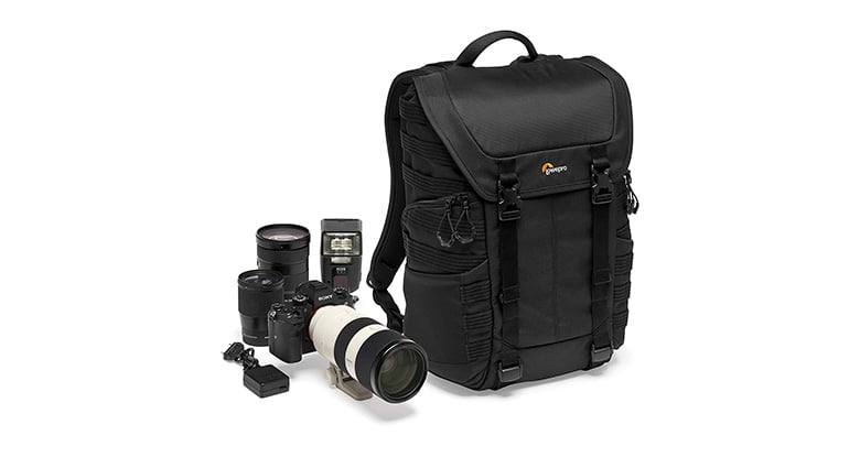 The mirrorless and DSLR backpack is made by Lowepro ProTactic BP 300 AW